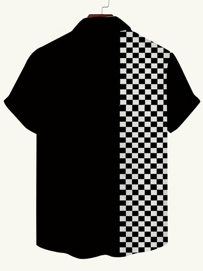 Herren Kurzarm Freizeithemd mit Karomuster und modernem Schnitt – Trendiges Resort Shirt für Alltag und Ausgehen