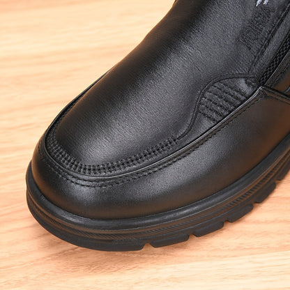 Herren Winterschuhe Slip-on Stiefel mit Plüschfutter und Profilsohle
