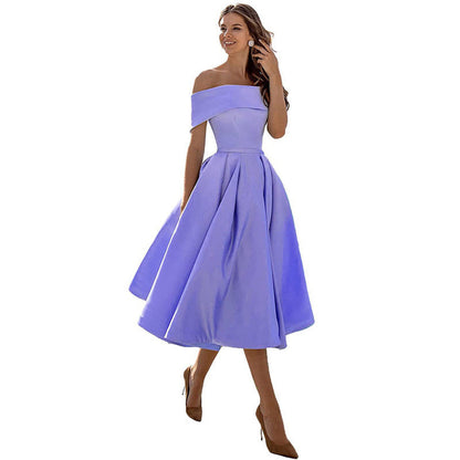 Elegantes Damen-Off-Shoulder-Abendkleid im klassischen Design