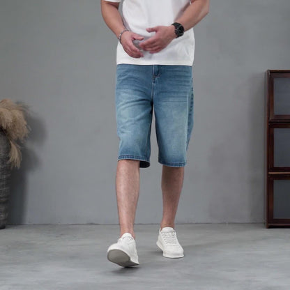 Herren Loose Fit Jeans-Bermuda Shorts – Lässiger Streetwear-Style für Alltag & Freizeit