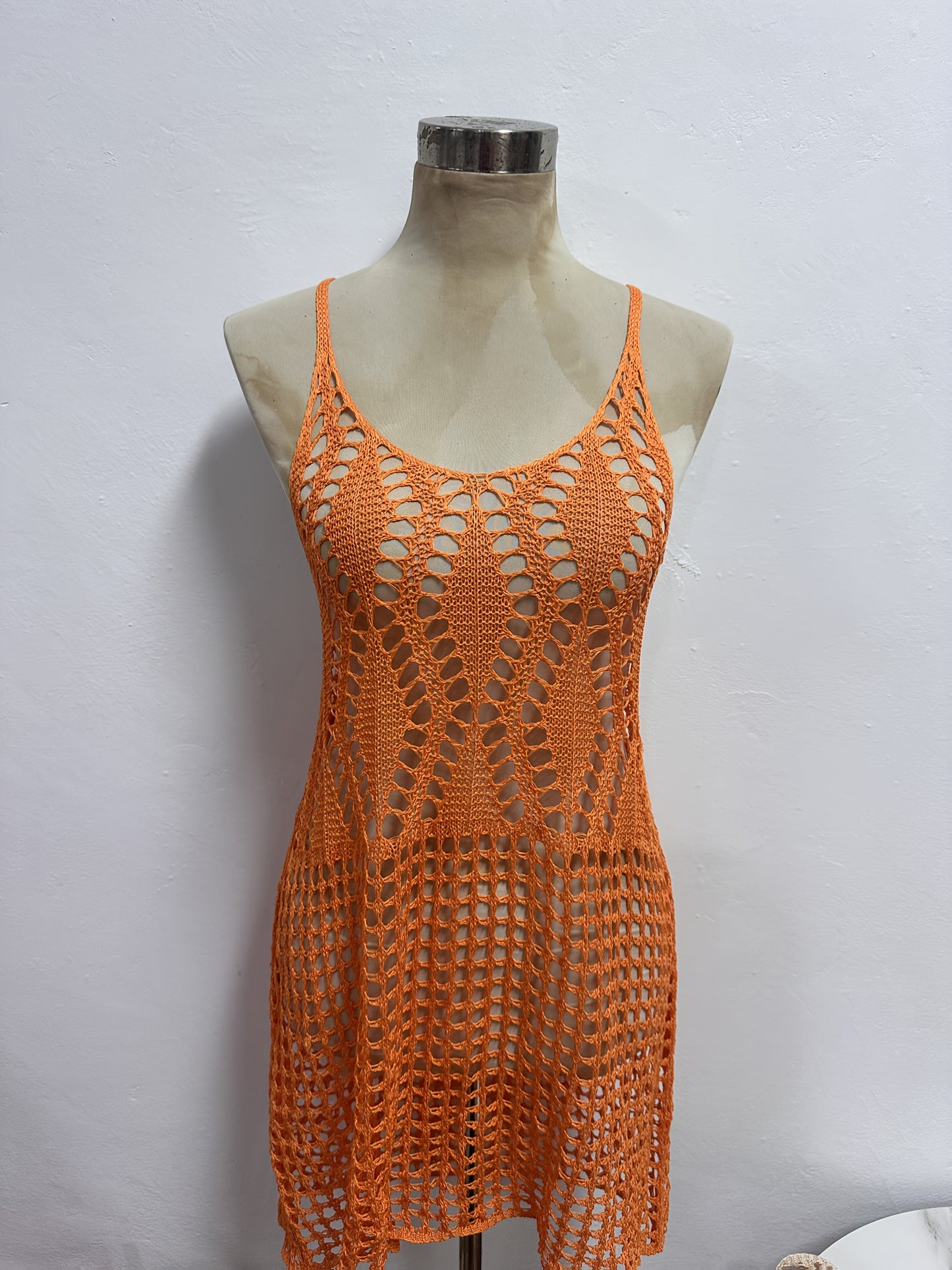 Damen Häkel Strandkleid Badeanzug Cover-Up – Sommer Strandmode, Sexy Netz Tunika
