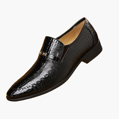 Herren Business Slipper – Elegante Loafer im Krokodilleder-Look für Büro und festliche Anlässe