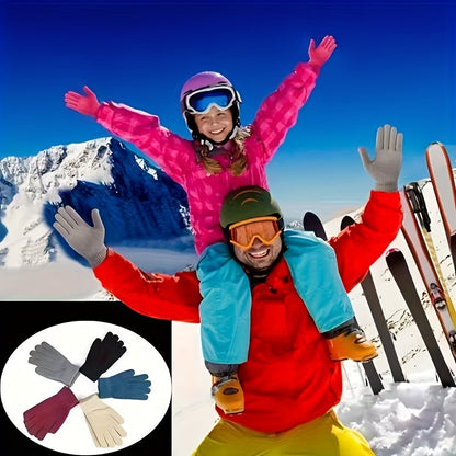 Unisex Strickhandschuhe Warme Fingerhandschuhe Gerippte Bündchen