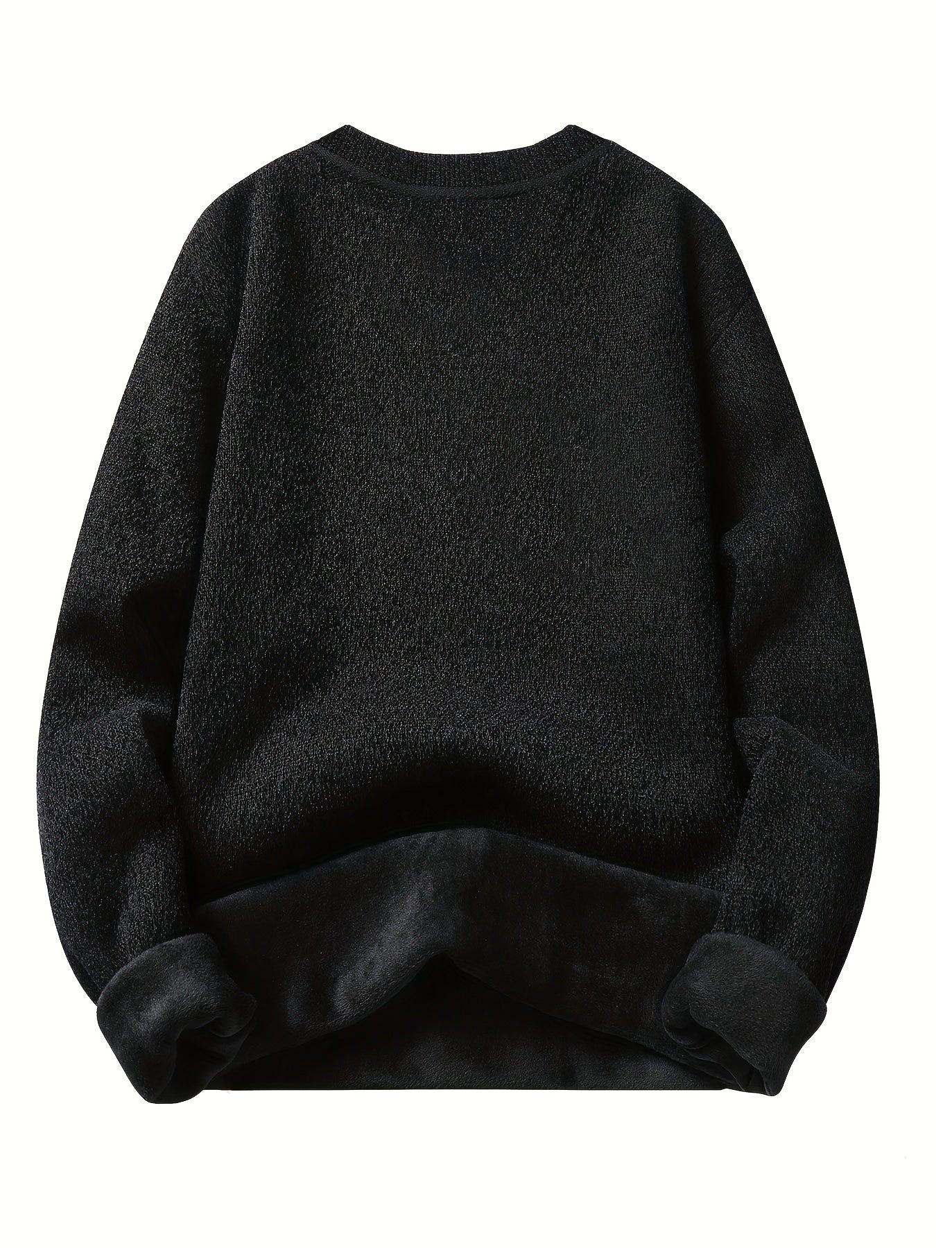 Unisex Langarm Sweatshirt Rundhals Fleece-Futter Melange-Optik