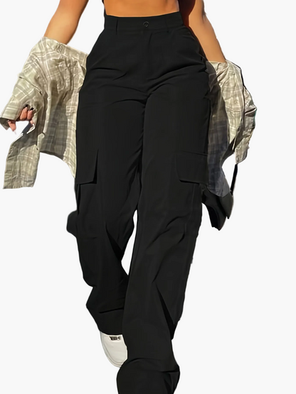 Damen Y2K Cargo-Hose mit weitem Bein – Streetstyle für Alltag und Freizeit