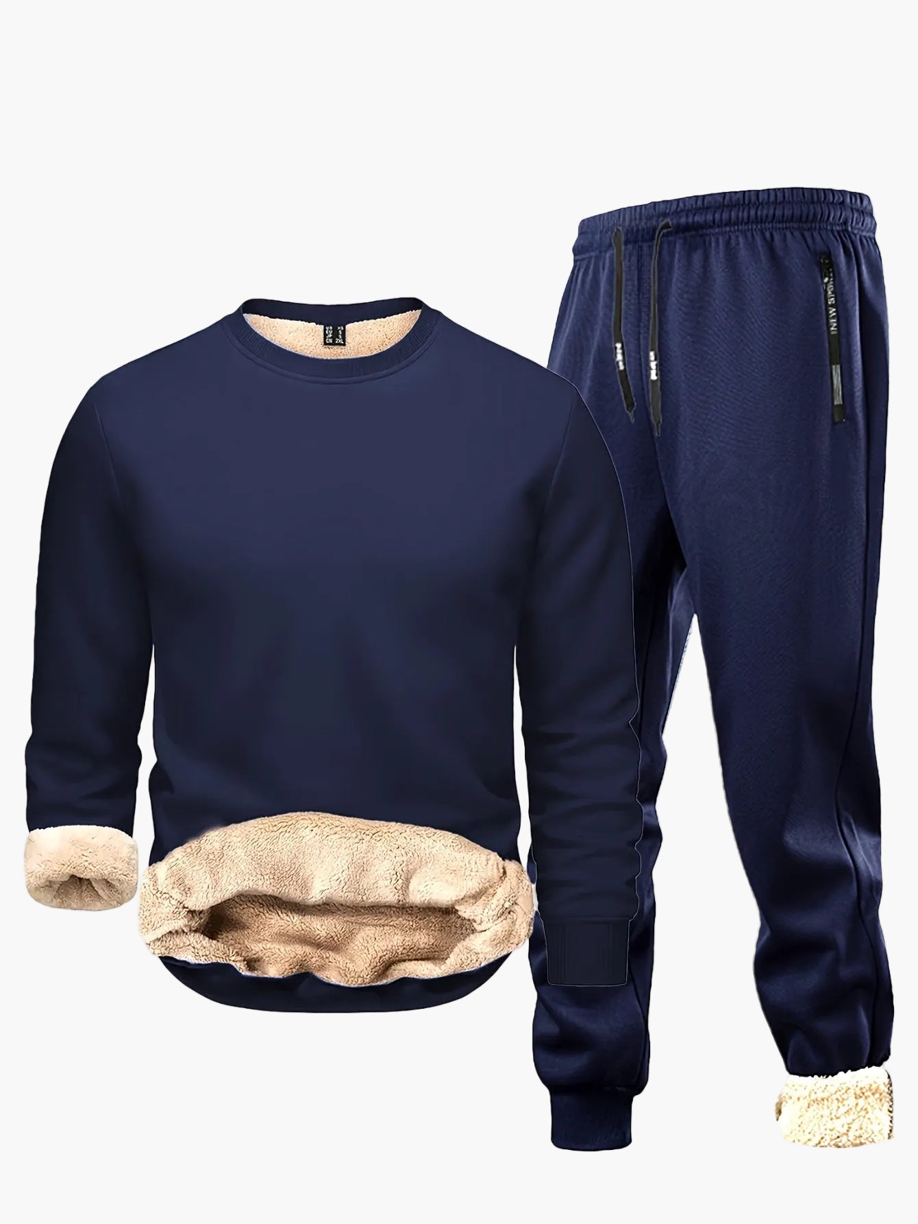 Herren Warmes Fleece Freizeit-Set – Bequemer Trainingsanzug für Herbst und Winter