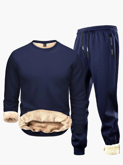Herren Warmes Fleece Freizeit-Set – Bequemer Trainingsanzug für Herbst und Winter