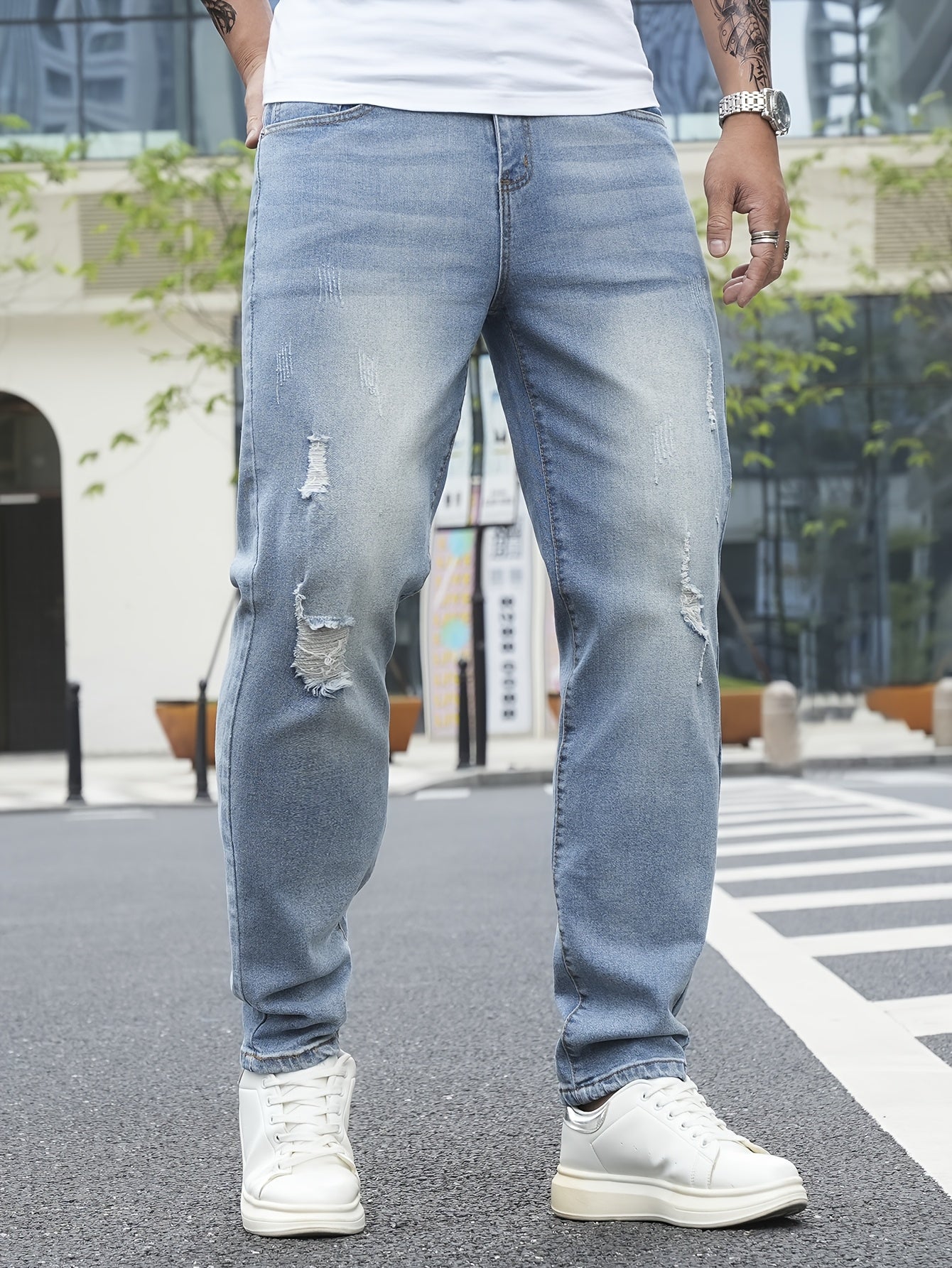Herren Jeans im Streetstyle mit Destroyed-Details – Lässige Freizeithose für Alltag & Ausgehen