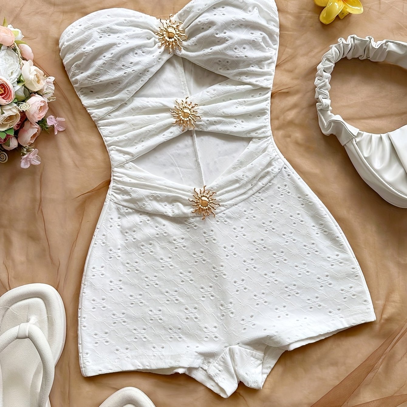 Damen Vintage Badeanzug mit Leopardenmuster und Cut-Outs – Retro Einteiler für Strand & Pool