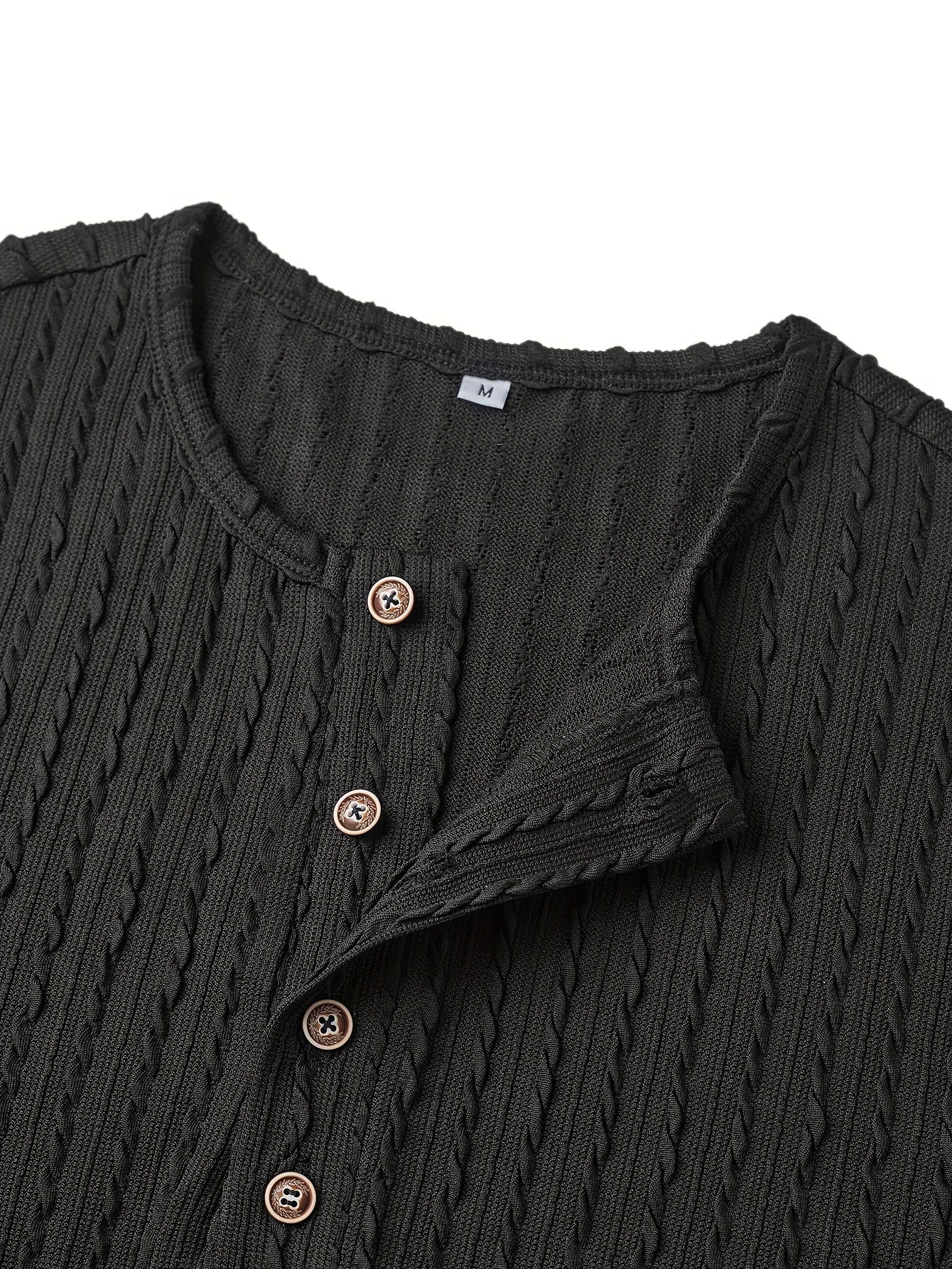 Herren Henley T-Shirt Kurzarm – Lässiges Sommer-Oberteil mit Knopfleiste, modischer Struktur-Look