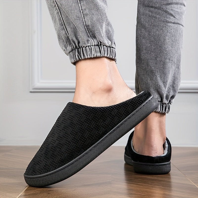 Unisex Hausschuhe Schwarz mit weichem Innenfutter