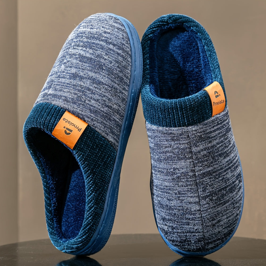 Unisex Hausschuhe zweifarbig mit weichem Innenfutter
