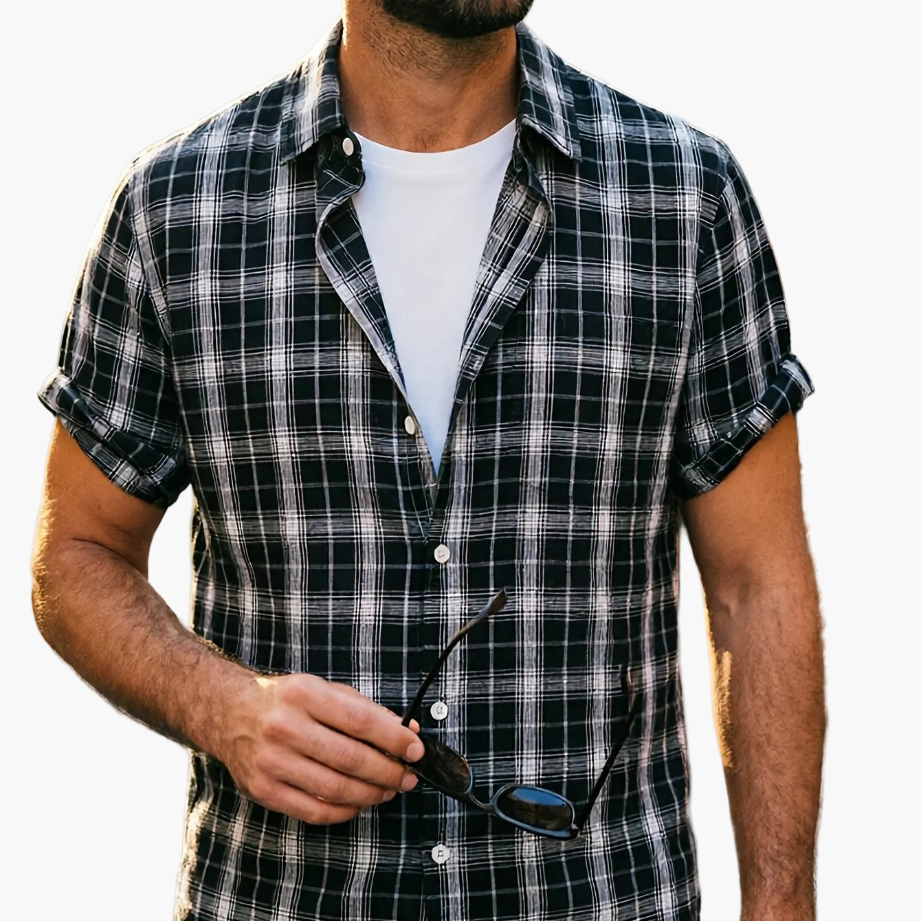 Herren Freizeit Kurzarm-Hemd im Karo-Design – Stilvolle Sommer-Mode für Alltag und Ausgehen