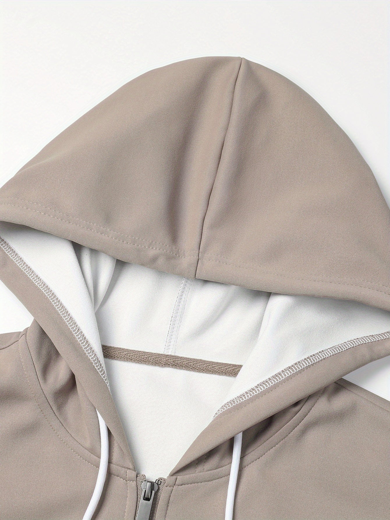 Herren Kapuzenjacke mit Reißverschluss, Farbblock-Design, Taschen, Weiches Material