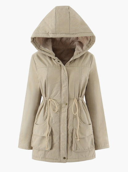Damen Winterparka mit Kapuze und Fleece-Futter – Lässiger Outdoor-Mantel