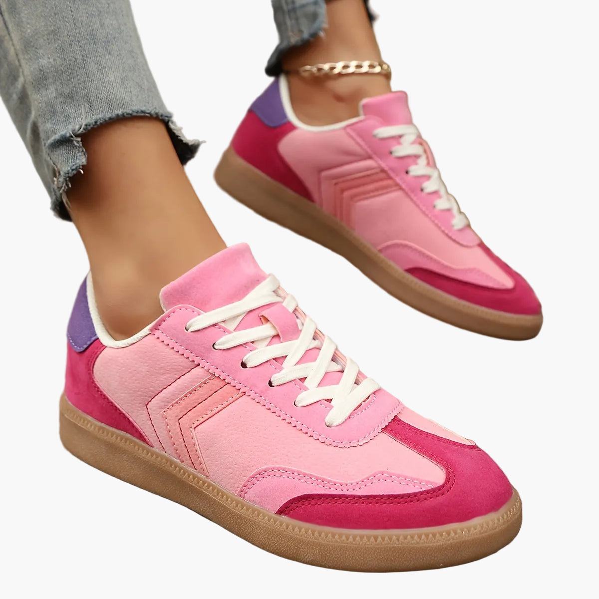Damen Retro Sneaker im Casual Look – Bequeme Freizeitschuhe für Alltag und Streetstyle
