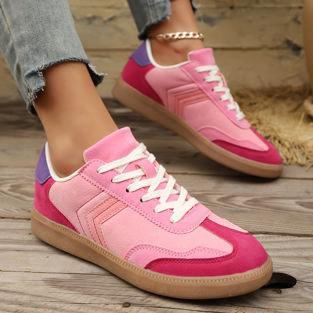 Damen Retro Sneaker im Casual Look – Bequeme Freizeitschuhe für Alltag und Streetstyle