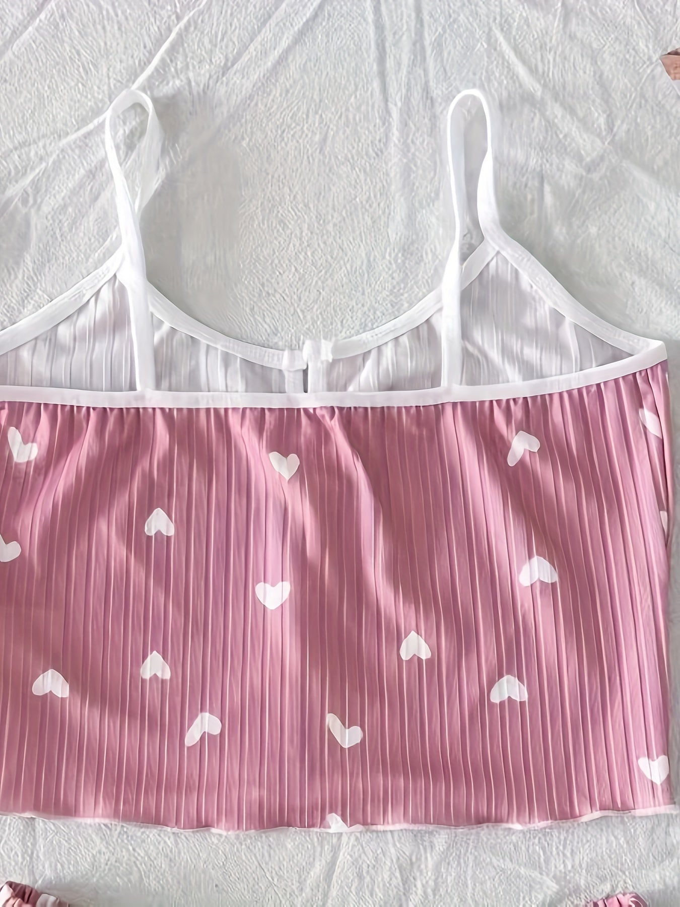 Damen Pyjama Set mit Herzchenmuster – Süßes und Bequemes Schlafanzug-Set für Frauen, Perfekt für den Sommer