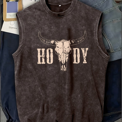 Herren Western Tanktop mit Print – Lässiges ärmelloses Shirt im Vintage-Stil für Freizeit & Festivals