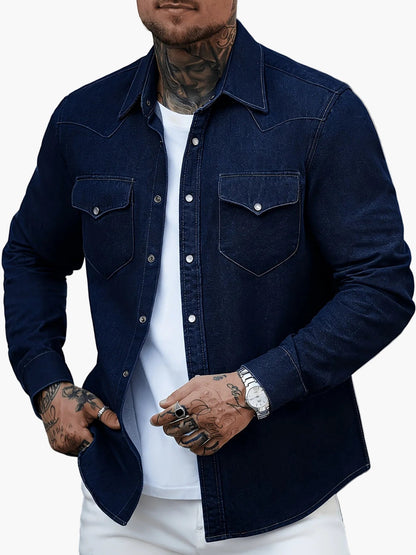 Herren Denim Hemd im Western-Stil – Lässige Mode für Alltag & Freizeit