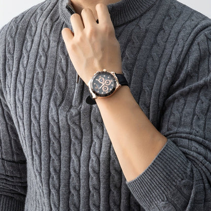 Herren Strickpullover mit Zopfmuster und Stehkragen – Eleganter Casual Look für Herbst und Winter
