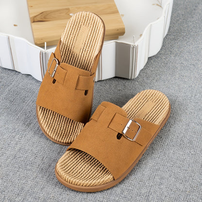 Herren Pantoletten Slip-On Sandalen mit verstellbarem Riemen – Komfort und Stil für Alltag und Freizeit