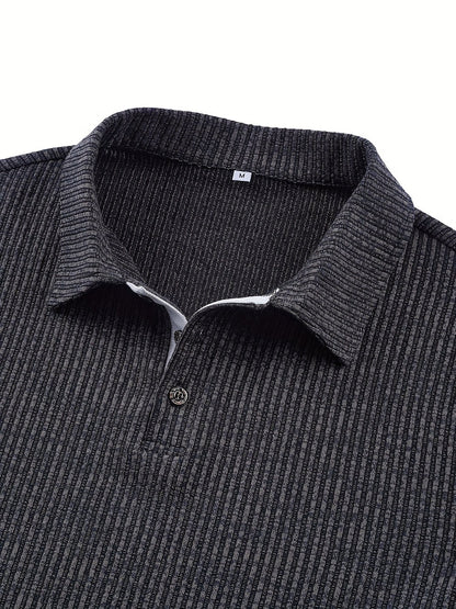 Herren Modernes Strick-Poloshirt mit Struktur und Kurzarm – Stilvoll für Business und Freizeit