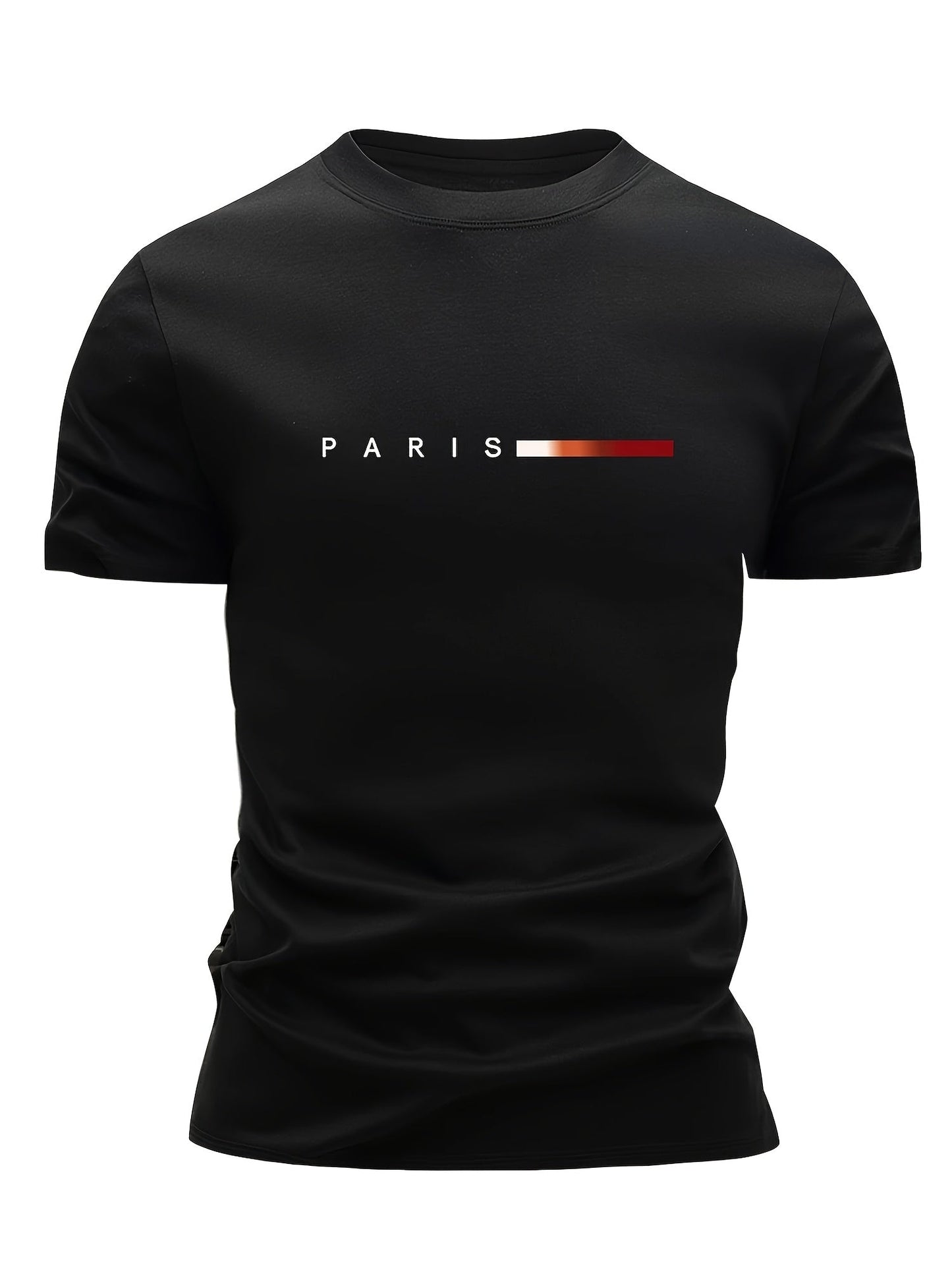 Herren T-Shirt 3er Set – Modernes Paris Print Design, Rundhals, Alltag & Freizeit