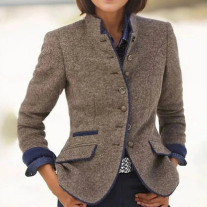 Damen Blazer mit Stehkragen und eleganter Knopfleiste