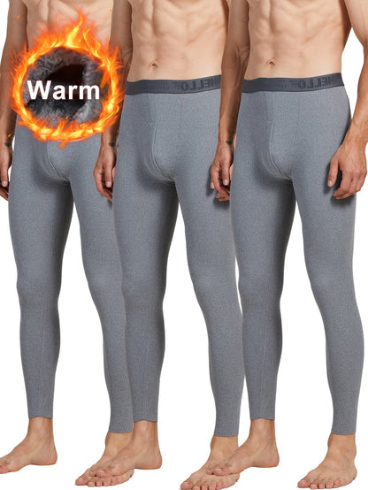 Herren Thermounterhose lang 3er Pack gefüttert Schwarz