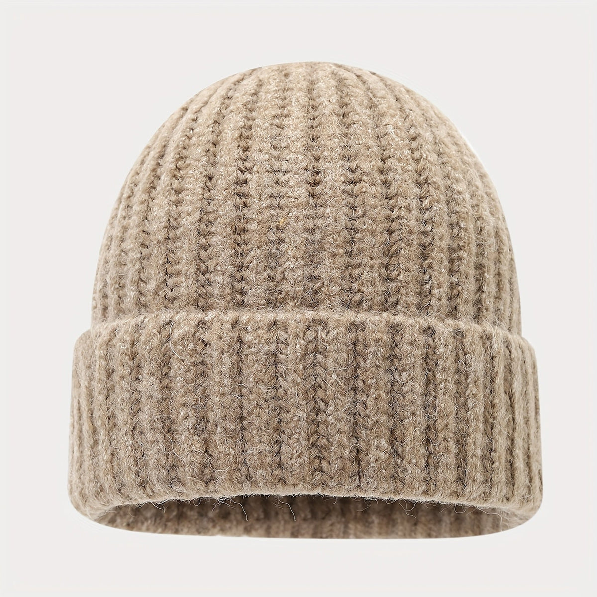 Geripptes Strickmützen-Schal-Handschuh-Set, Winter Accessoire Set in Uni-Farben