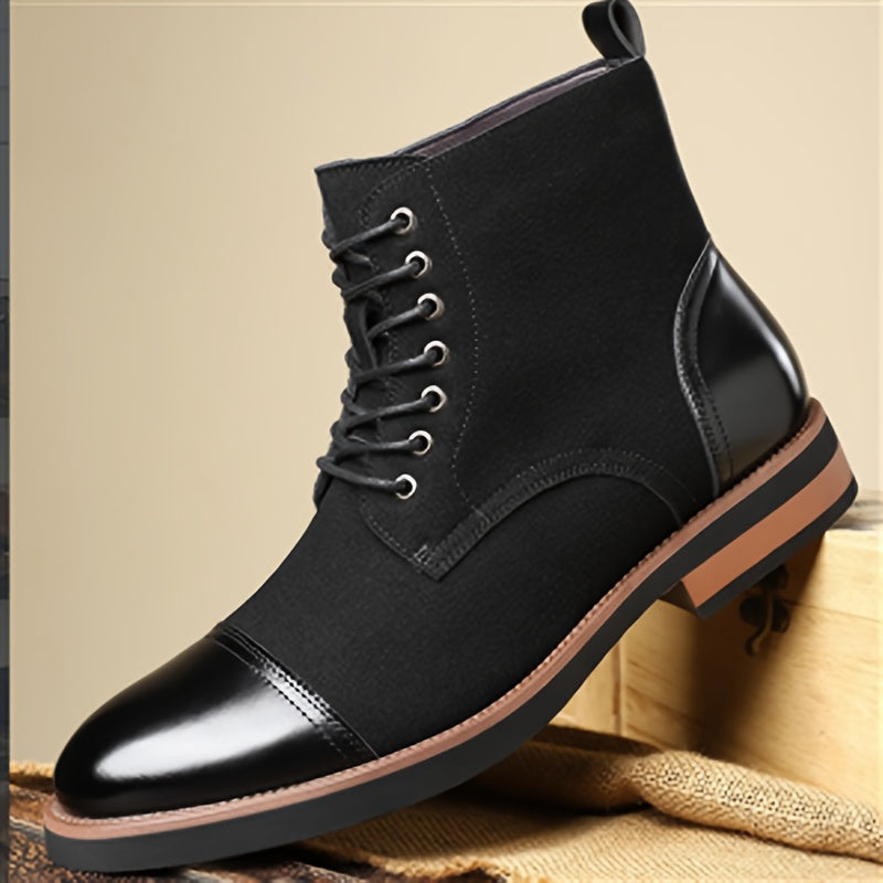 Herren Schnürstiefel Zweifarbig mit Schnürung