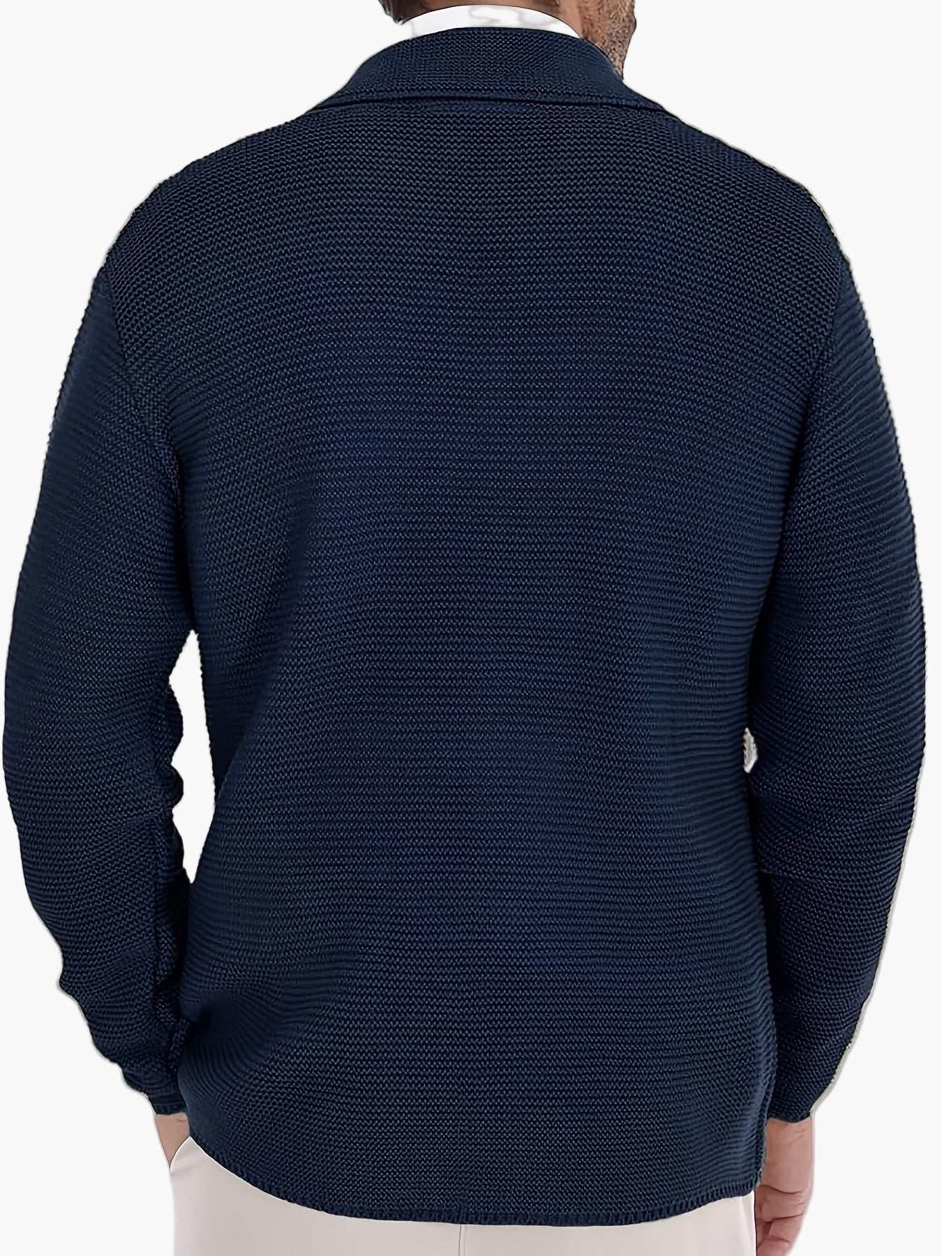 Herren Strickjacke Casual Doppelreihig Business Freizeit Sakko-Stil