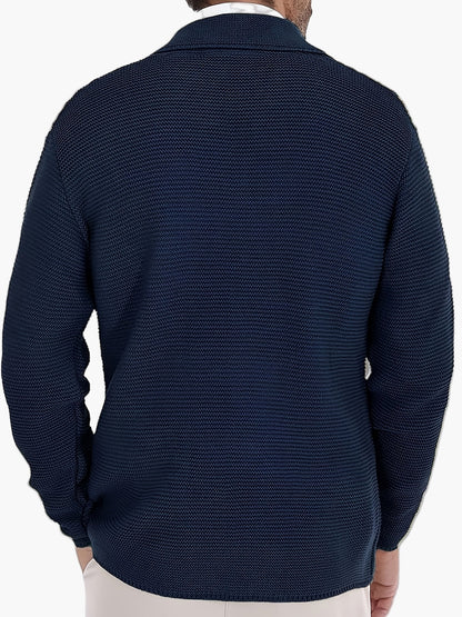 Herren Strickjacke Casual Doppelreihig Business Freizeit Sakko-Stil
