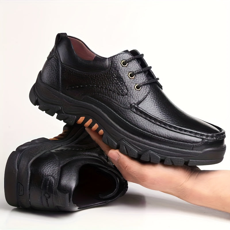 Herren Outdoor Freizeitschuhe mit rutschfester Sohle – Elegante Business-Leder Halbschuhe für Alltag und Büro