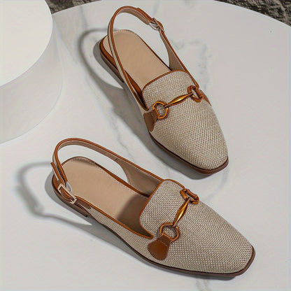 Damen-Slingback-Loafer mit Schnalle – Eleganter Sommerschuh für Freizeit und Büro
