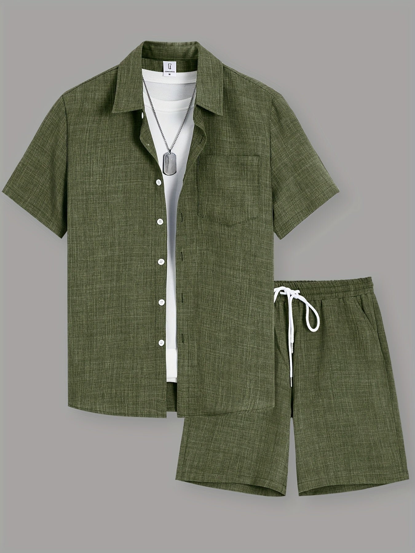 Herren Sommer Freizeit Set – Kurzarm Hemd & Shorts, Modernes 2-teiliges Outfit für Alltag und Urlaub