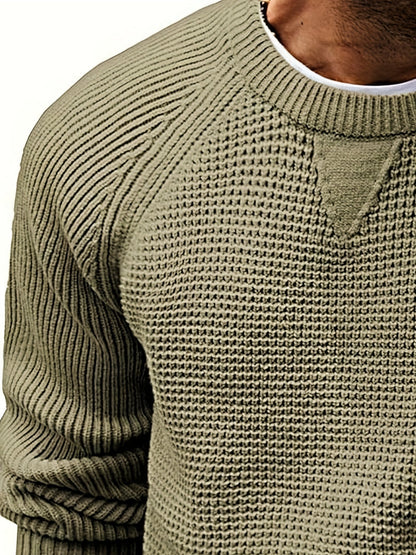 Herren Strickpullover Vintage Stil – Klassischer Rundhalsausschnitt, Perfekt für Alltag und Freizeit