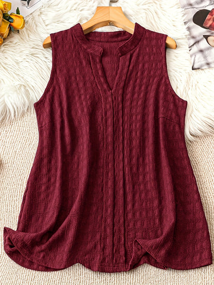 Damen Elegantes Ärmelloses Tunika-Top mit V-Ausschnitt – Perfekt für Alltag und Freizeit