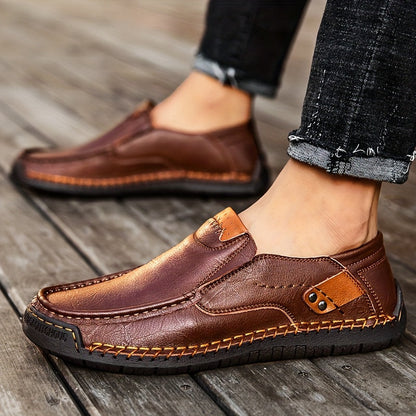 Herren Mokassin-Slipper Vintage Stil – Bequeme Freizeitschuhe für Alltag & Büro