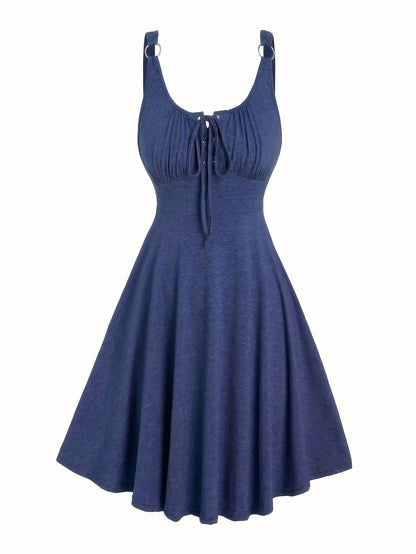 Damen Skaterkleid mit Schnürung – Freizeitkleid für Alltag und Urlaub