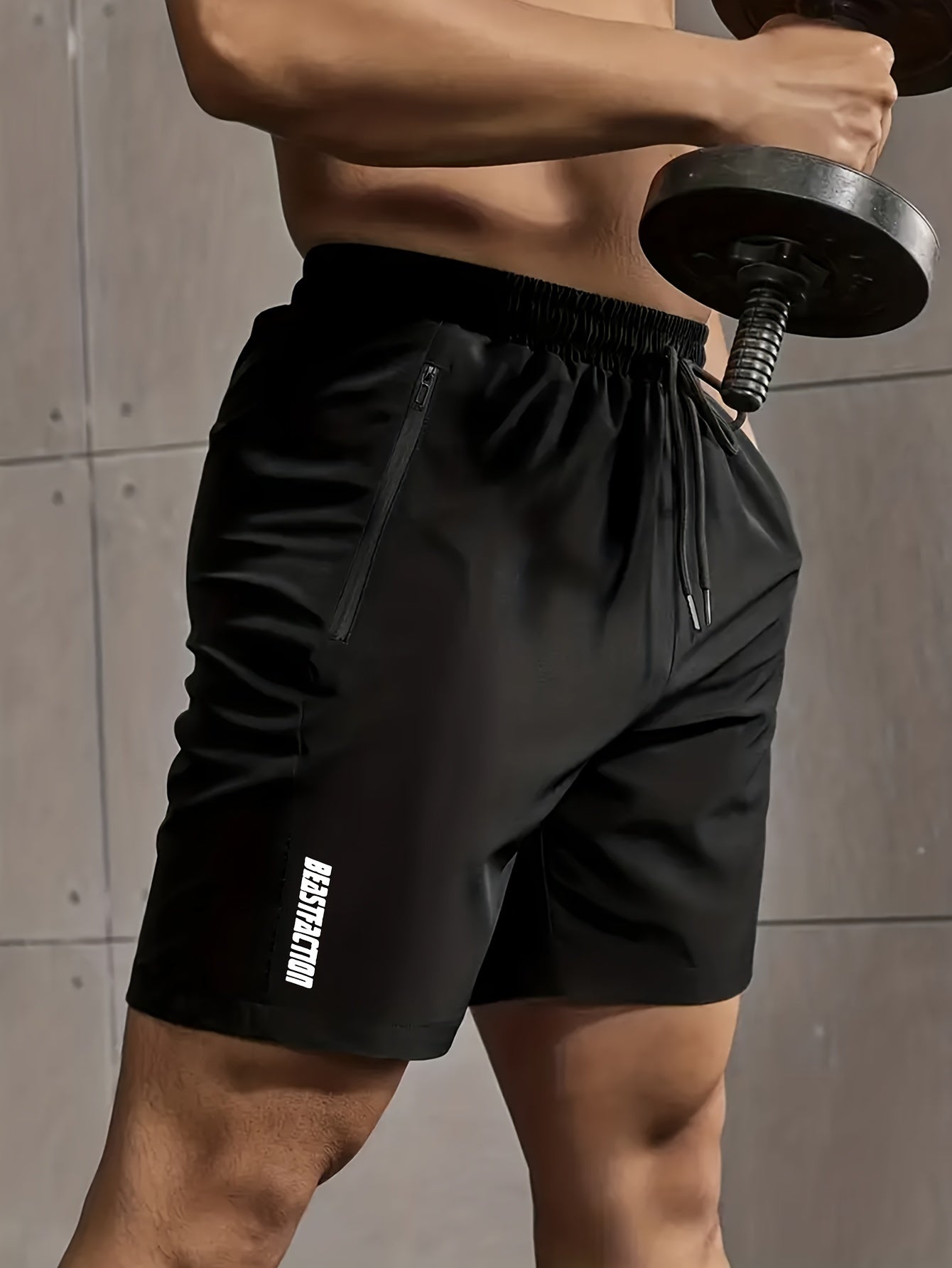 Herren Sportshorts mit Reißverschluss-Taschen – Trainingsshorts für Fitness & Workout