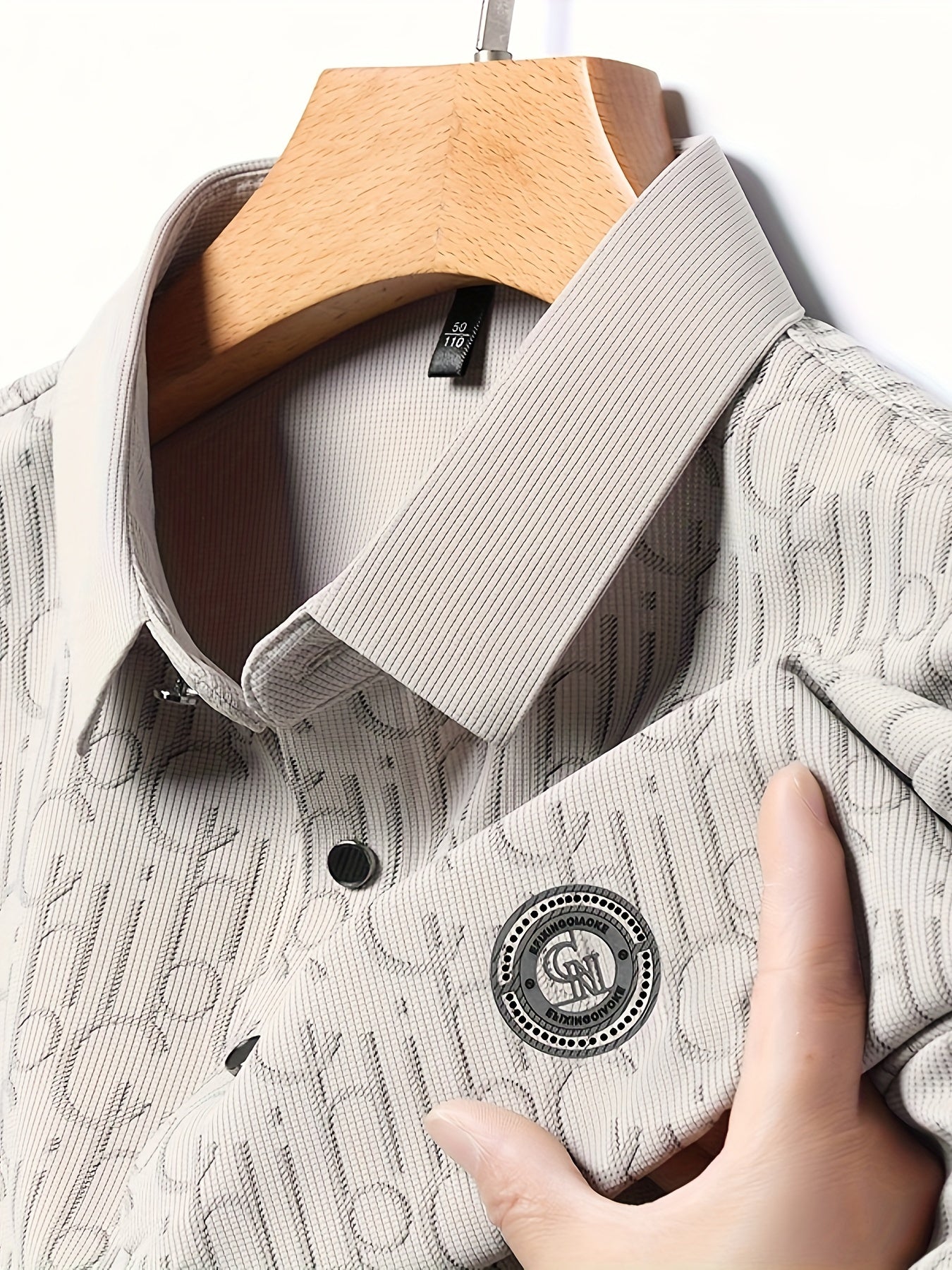 Herren Poloshirt mit modernem Muster und Knopfleiste – Stilvoll für Freizeit & Alltag