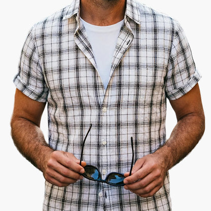Herren Freizeit Kurzarm-Hemd im Karo-Design – Stilvolle Sommer-Mode für Alltag und Ausgehen