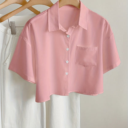 Damen Kurzarm Bluse im modernen Cropped-Look – Lässig & vielseitig kombinierbar