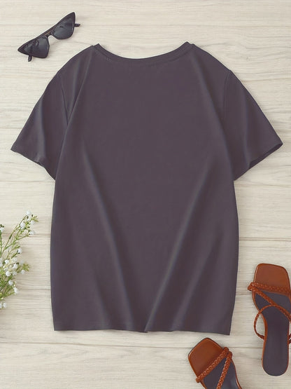 Damen T-Shirt mit floraler Boho-Feder Grafik – Modisches Freizeitshirt für Frühling und Sommer
