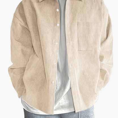 Herren Oversized Cordhemd Casual Streetwear – Lässiges Freizeithemd für Alltag und Trend-Looks