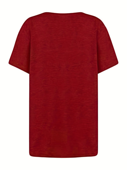 Damen Shirt mit asymmetrischem Ausschnitt und Knopfdetails – Modisches Freizeit Oberteil