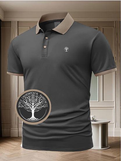 Herren Polo-Shirt mit Kontrastkragen – Eleganter Freizeit- und Business-Look, Umweltbewusstes Design