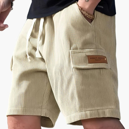 Herren Freizeithose – Modische gestreifte Shorts mit Kordelzug und Seitentasche, ideal für Alltag & Urlaub